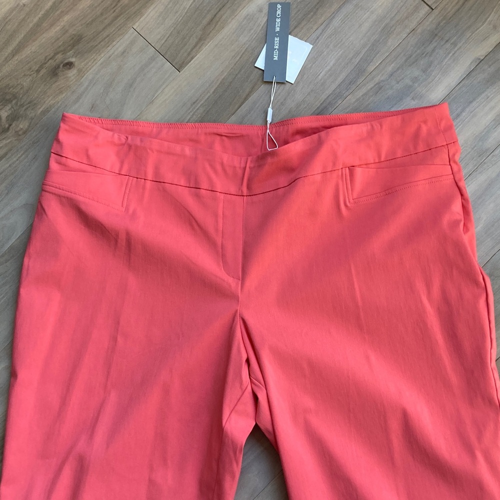 Zac & Rachel Mid-Rise Wide Crop Pant with stretch sugar coral 24W - Picture 7 of 17
